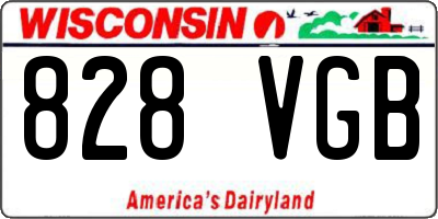 WI license plate 828VGB