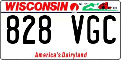 WI license plate 828VGC