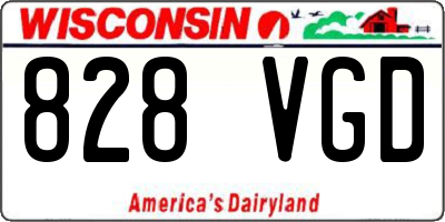 WI license plate 828VGD