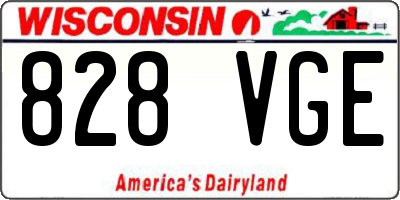 WI license plate 828VGE
