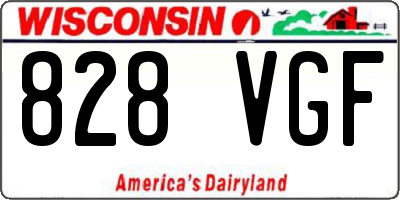WI license plate 828VGF