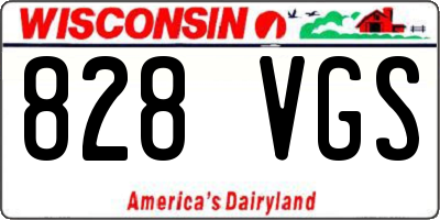 WI license plate 828VGS