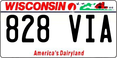 WI license plate 828VIA