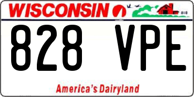WI license plate 828VPE