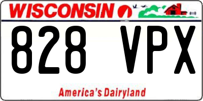 WI license plate 828VPX