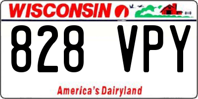 WI license plate 828VPY