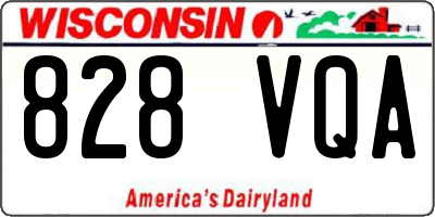 WI license plate 828VQA