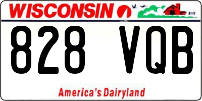 WI license plate 828VQB
