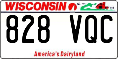 WI license plate 828VQC