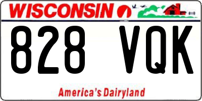 WI license plate 828VQK