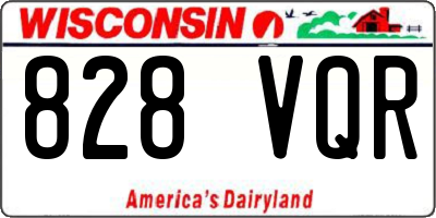 WI license plate 828VQR