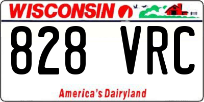 WI license plate 828VRC