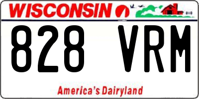 WI license plate 828VRM