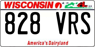 WI license plate 828VRS