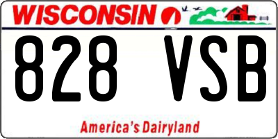 WI license plate 828VSB