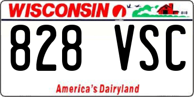 WI license plate 828VSC