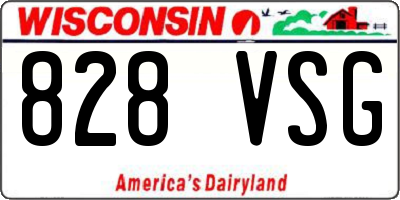 WI license plate 828VSG