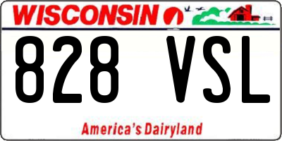 WI license plate 828VSL