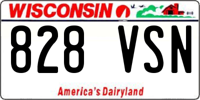 WI license plate 828VSN
