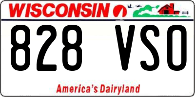 WI license plate 828VSO