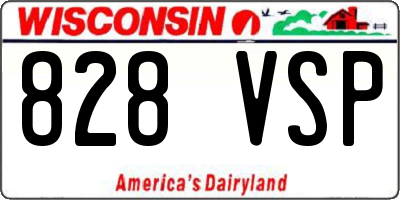 WI license plate 828VSP