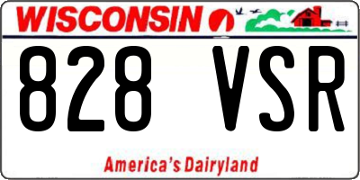 WI license plate 828VSR