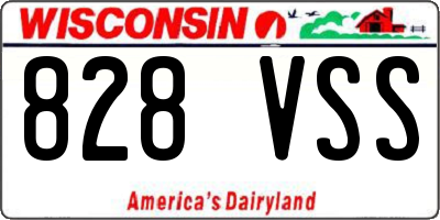 WI license plate 828VSS