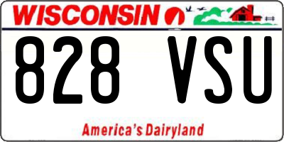 WI license plate 828VSU