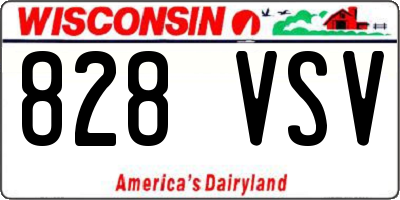 WI license plate 828VSV