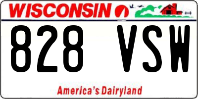 WI license plate 828VSW