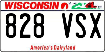 WI license plate 828VSX
