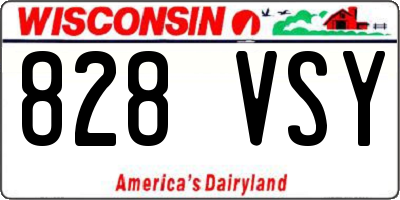 WI license plate 828VSY