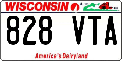 WI license plate 828VTA