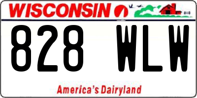 WI license plate 828WLW