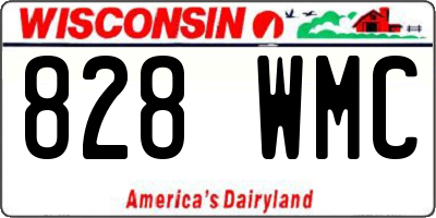 WI license plate 828WMC