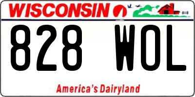 WI license plate 828WOL