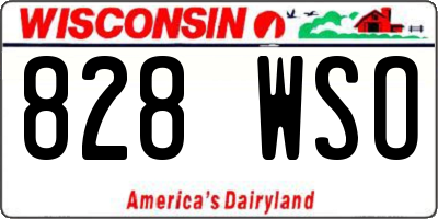 WI license plate 828WSO