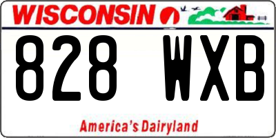 WI license plate 828WXB
