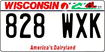 WI license plate 828WXK