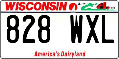 WI license plate 828WXL