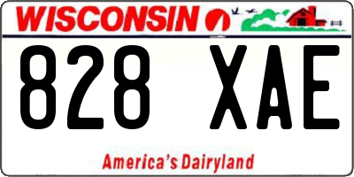 WI license plate 828XAE