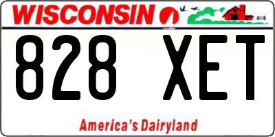 WI license plate 828XET