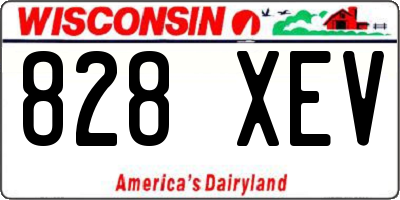 WI license plate 828XEV