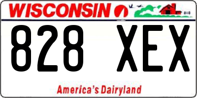 WI license plate 828XEX
