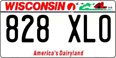 WI license plate 828XLO