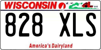 WI license plate 828XLS