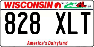 WI license plate 828XLT