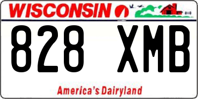 WI license plate 828XMB