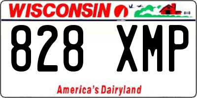 WI license plate 828XMP