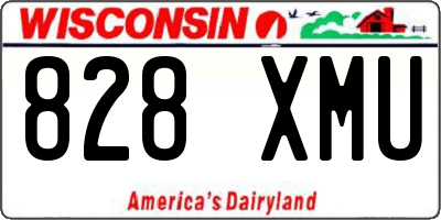 WI license plate 828XMU